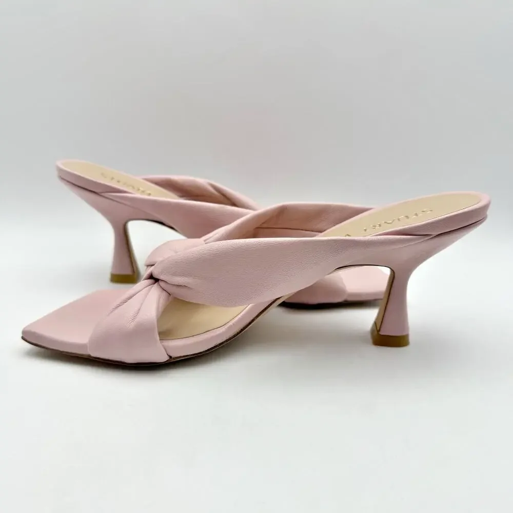 Stuart Weitzman Womens Playa 75 Knot Sandals US 6 M EU 36.5 Pink Leather EUC